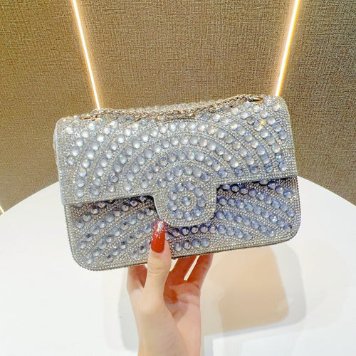 Glamouröse Kristallverzierte Abend-Clutch