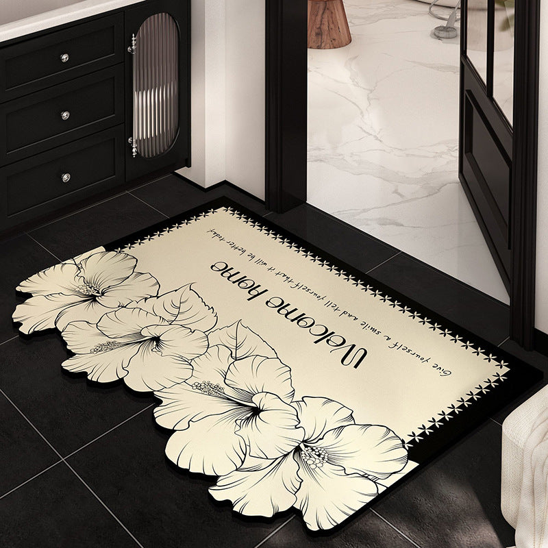 Elegante florale Fußmatte