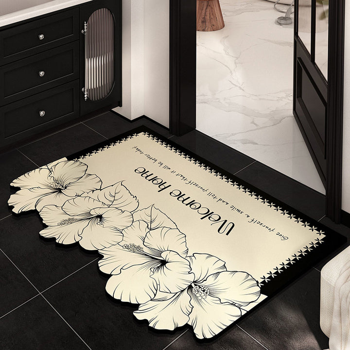Elegante florale Fußmatte