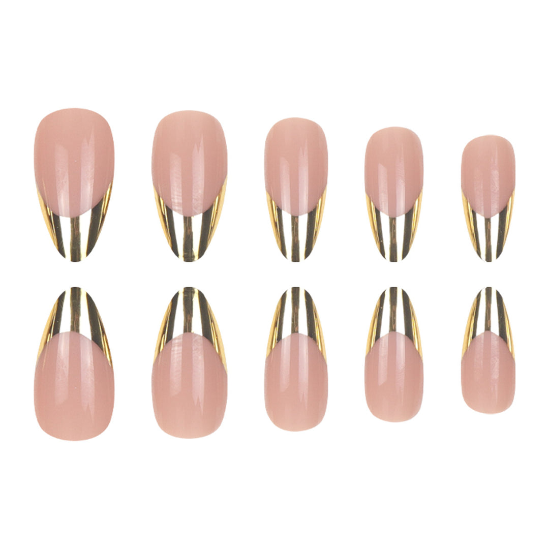 Elegante Metallic Tip Press-On Nägel Karnz