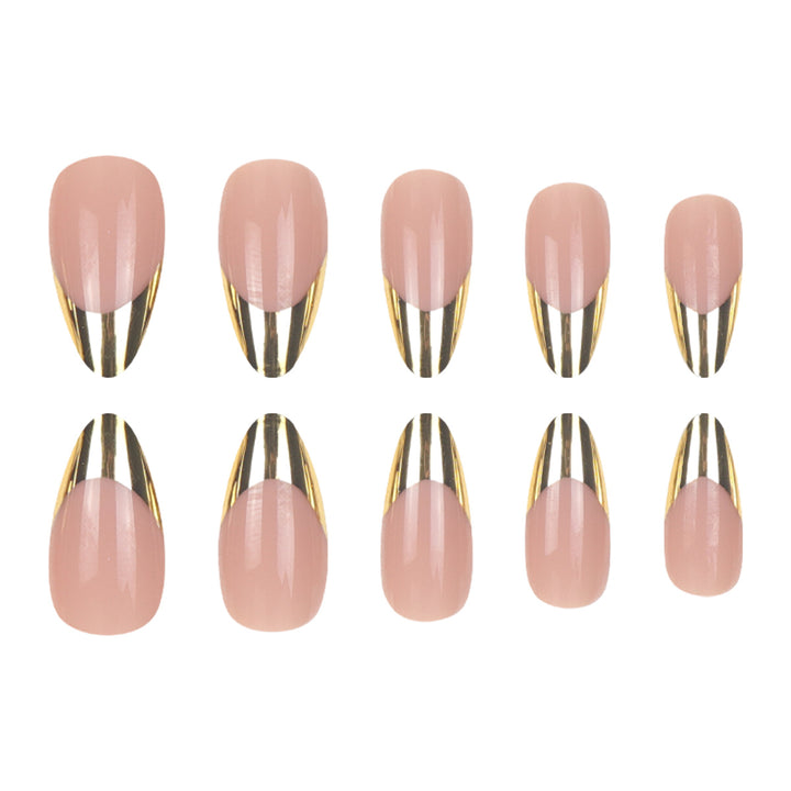 Elegante Metallic Tip Press-On Nägel Karnz