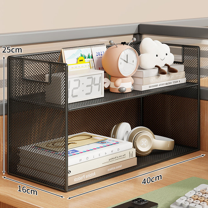 Mesh Desktop Open-Shelf Organizer mit integrierten Griffen und Trennwänden
