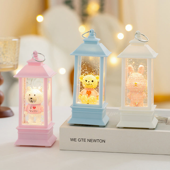 LED Dekorationslaterne mit Bärchen-Motiv
