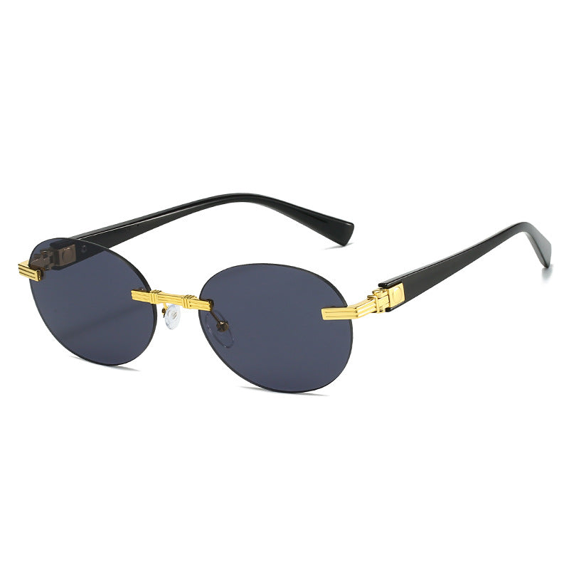 Damen modische Sonnenbrille mit transparentem Rahmen und flexibler Nasenauflage Karnz
