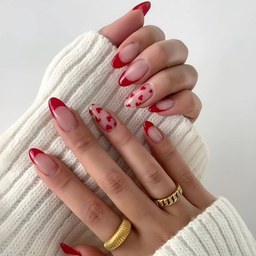 Künstlerisches Herz Designed Press-On Nail Set Karnz