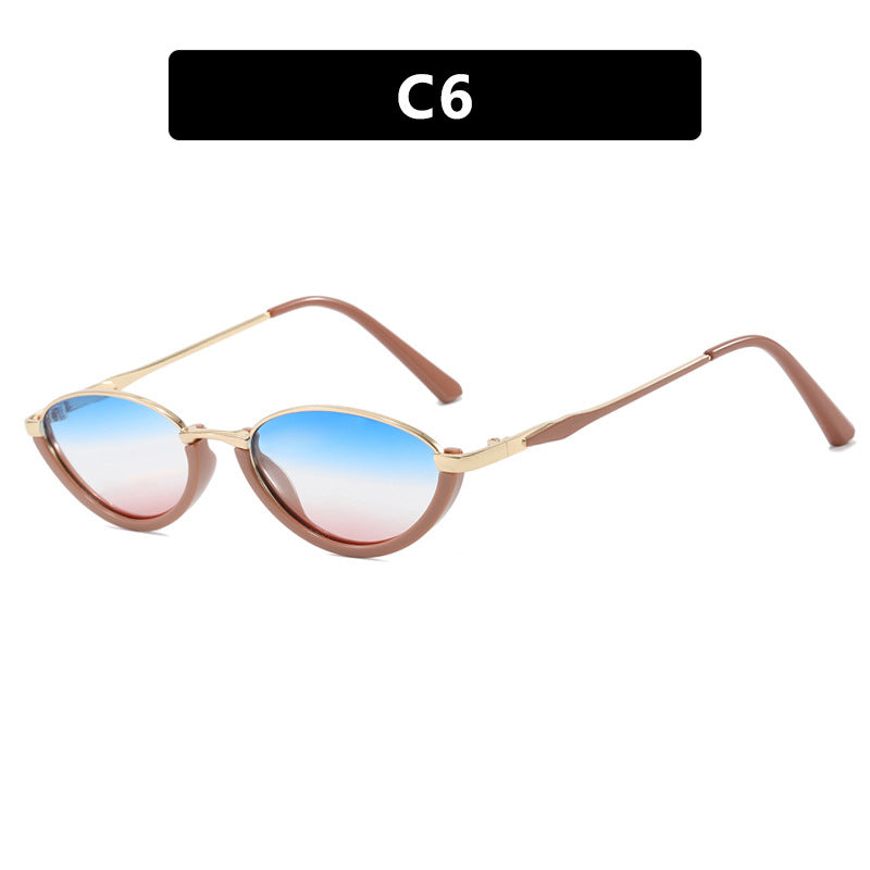 Damen modische Cat-Eye Sonnenbrille mit zweifarbigem Rahmen und UV-Schutz Karnz