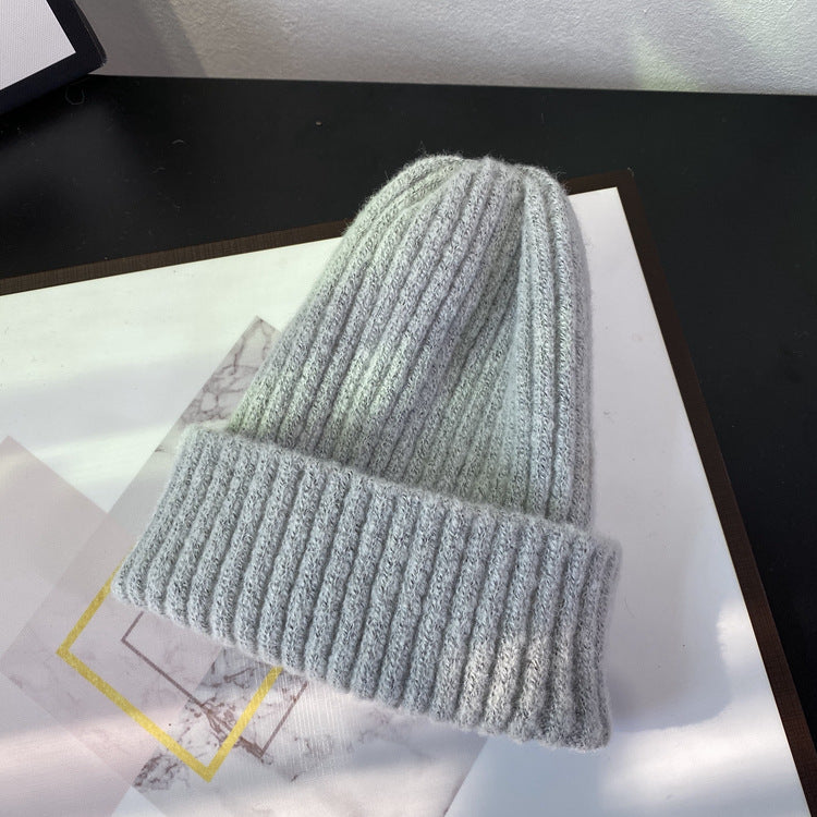 Warme gerippte Strickmütze