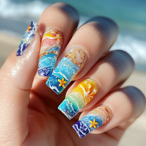Kreative Nagelkunst mit maritimem Design Karnz