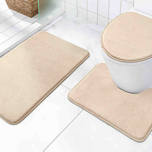 Plüsch 2-teiliges Badezimmermatten-Set