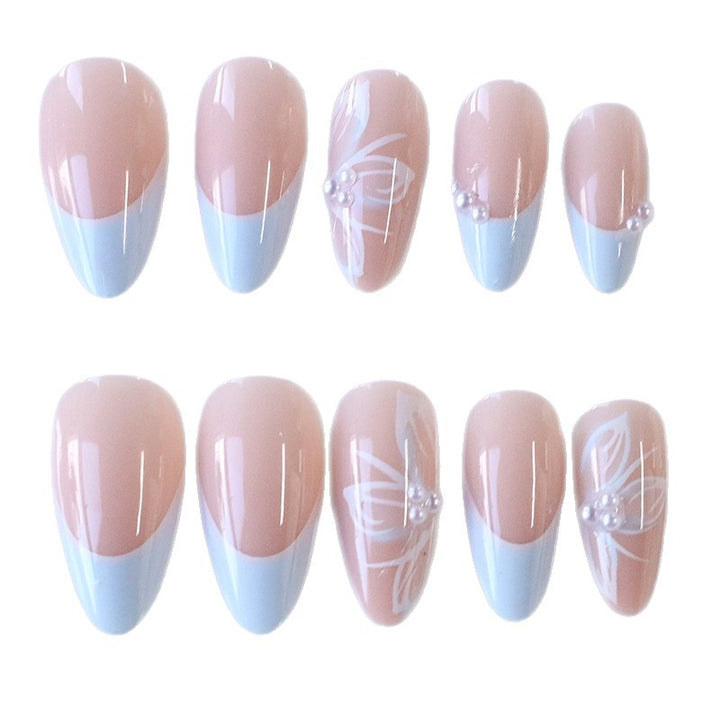 Elegantes blumenakzent Acrylic-Nageldesign Karnz