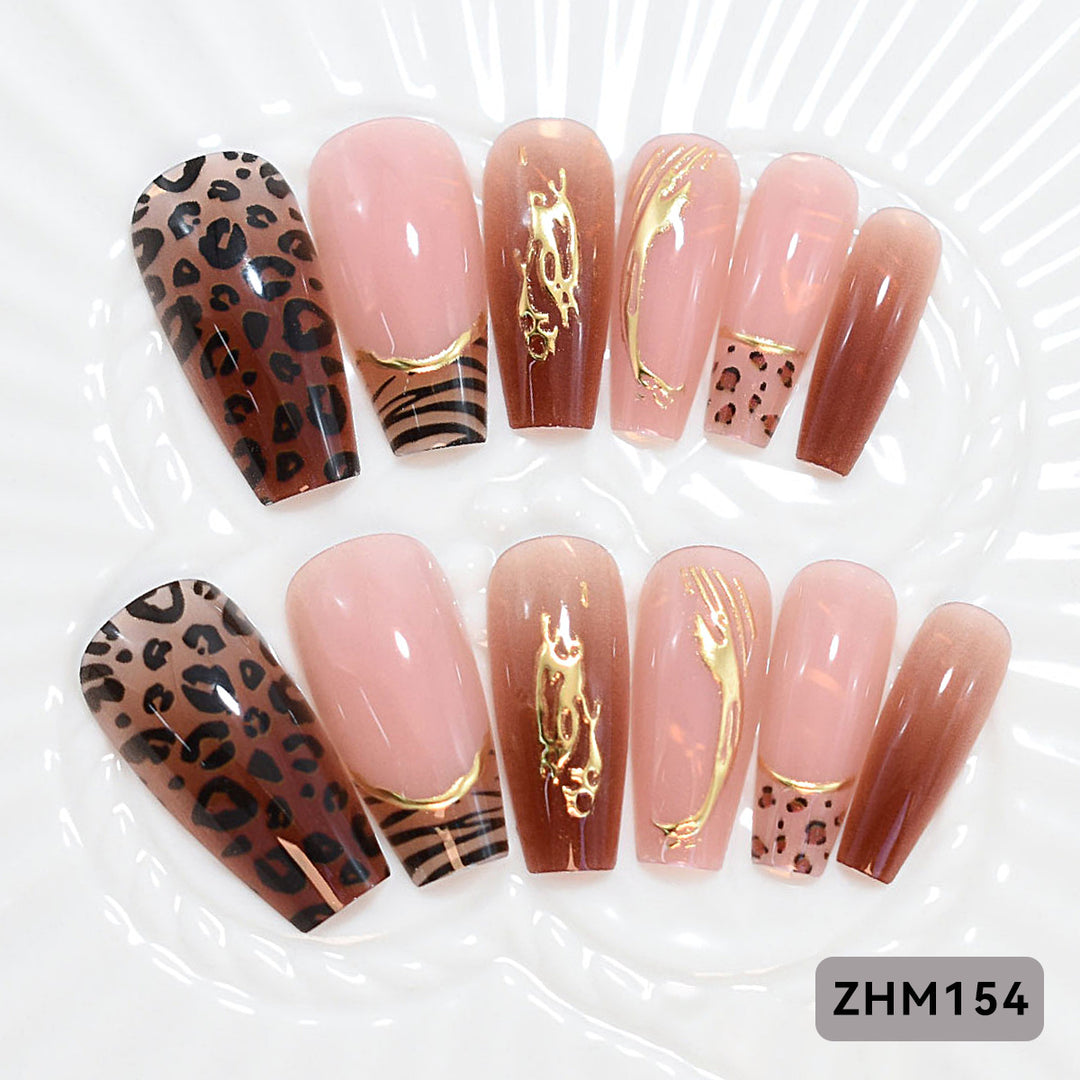 Künstlerisches Press-On-Nagelset mit Kirschblütenmuster Karnz
