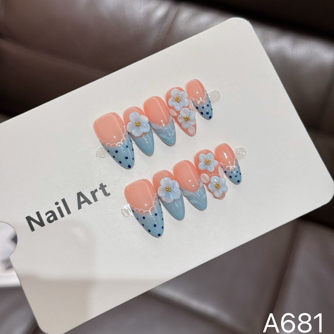 Floral Accent Press-On Nail Art Set