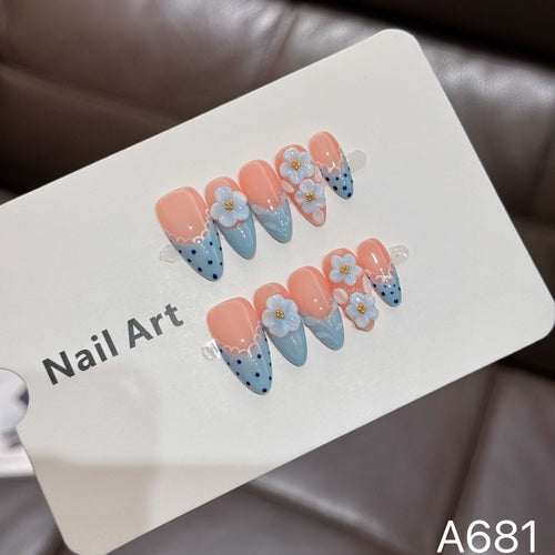 Floral Accent Press-On Nail Art Set