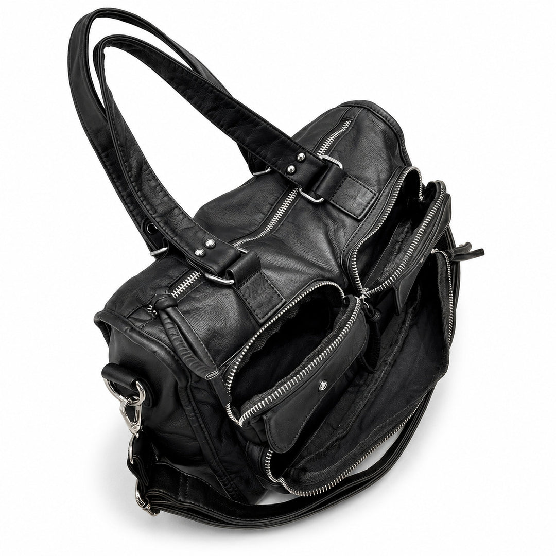 Multitaschen-Leder-Satteltasche