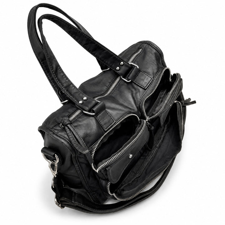 Multitaschen-Leder-Satteltasche