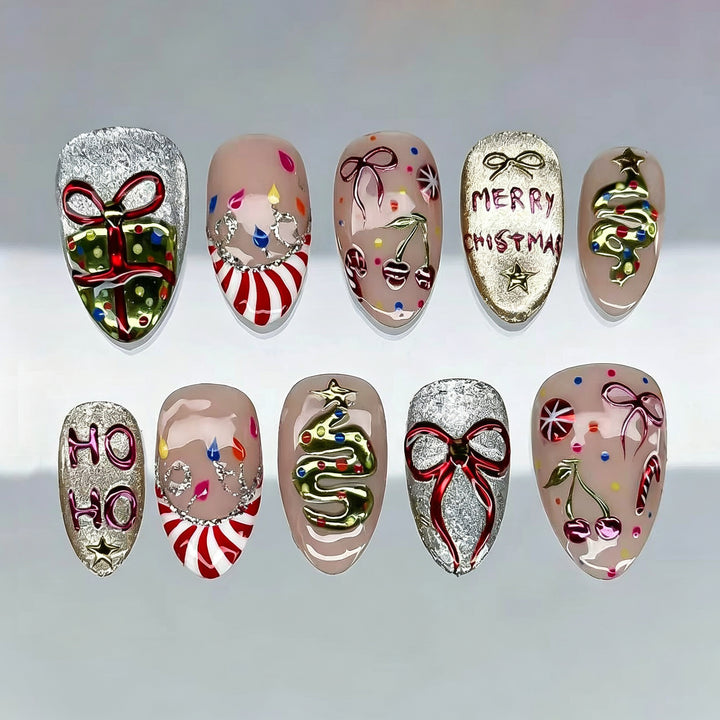 Festliches, urlaubsbezogenes Press-On-Nagelkunst-Set Karnz 1790636495