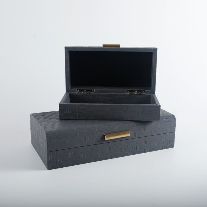 Dekorative Aufbewahrungsboxen mit elegantem Webdetail