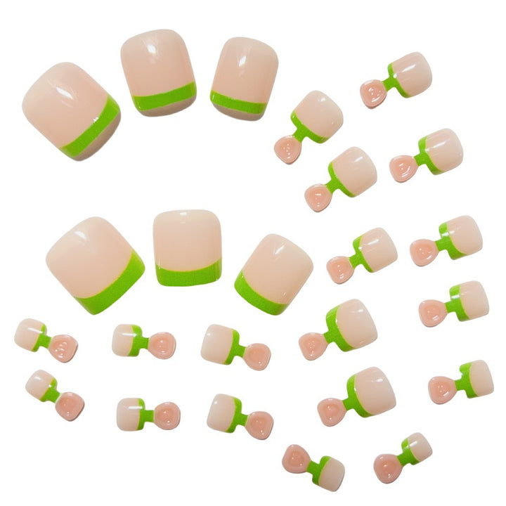 Fußnagelkunstset mit Neon-French-Spitzen und Glanz-Finish Karnz