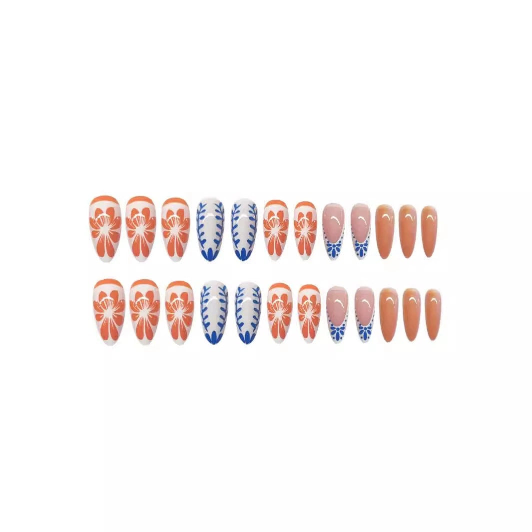 Floral Abstract Press-On Nail Set Karnz