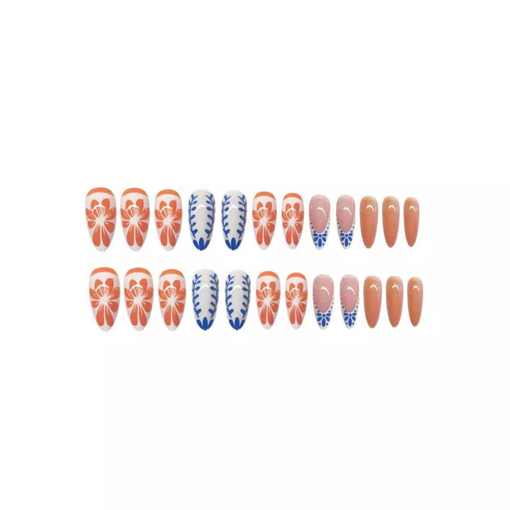Floral Abstract Press-On Nail Set Karnz