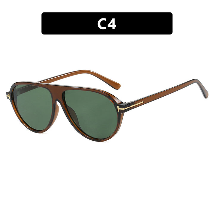 Damen trendige Oversized-Sonnenbrille mit elegantem Metallrahmen und UV-Schutz Karnz