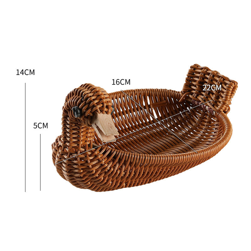 Unisex Geflochtener Dekorationskorb in Entenform Karnz