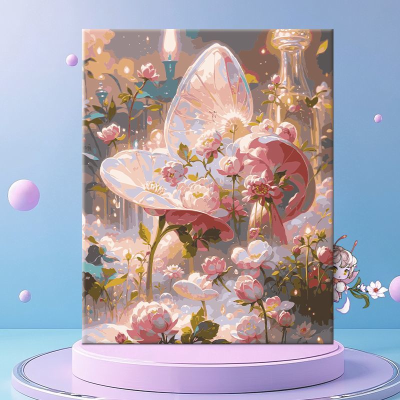 Verspielt Florale Fantasie Leinwand Wanddekoration Karnz