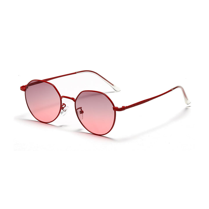Damen runde Brille mit filigranem Metallgestell Karnz