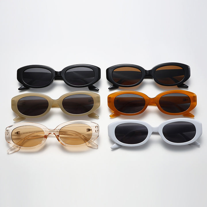 Damen modische Sonnenbrille mit modernem, ovalem Rahmen Karnz