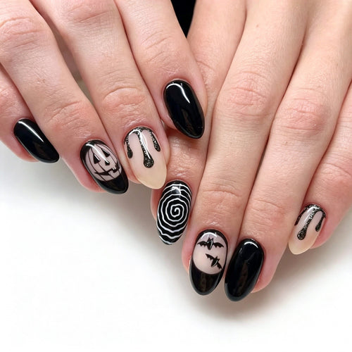 Halloween-Themen Glamour Press-On Nagelset