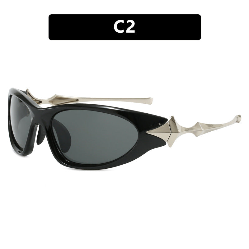 Damen futuristische Sportsonnenbrille mit ergonomischem Design Karnz