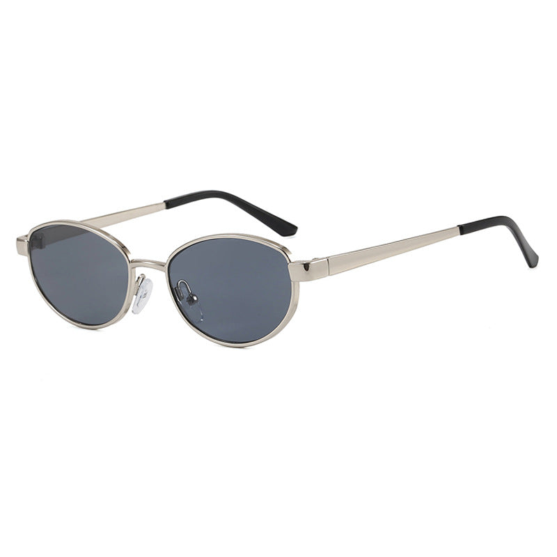 Damen modische Sonnenbrille im eleganten Ovaldesign mit hochwertigem Metallrahmen Karnz