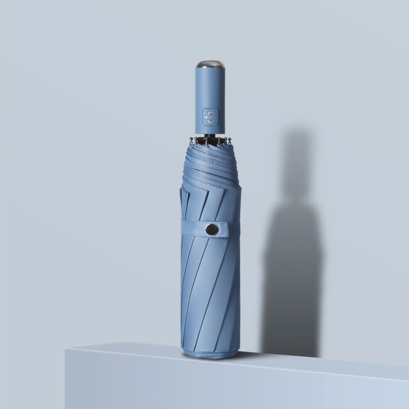 Damen Automatischer Tragbarer Regenschirm mit ergonomischem Griff und reflektierender Sicherheit Karnz
