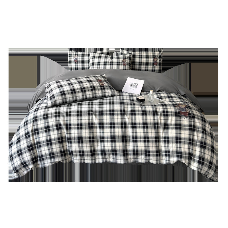 Komfortverbessertes Karomodell Bettbezug Set