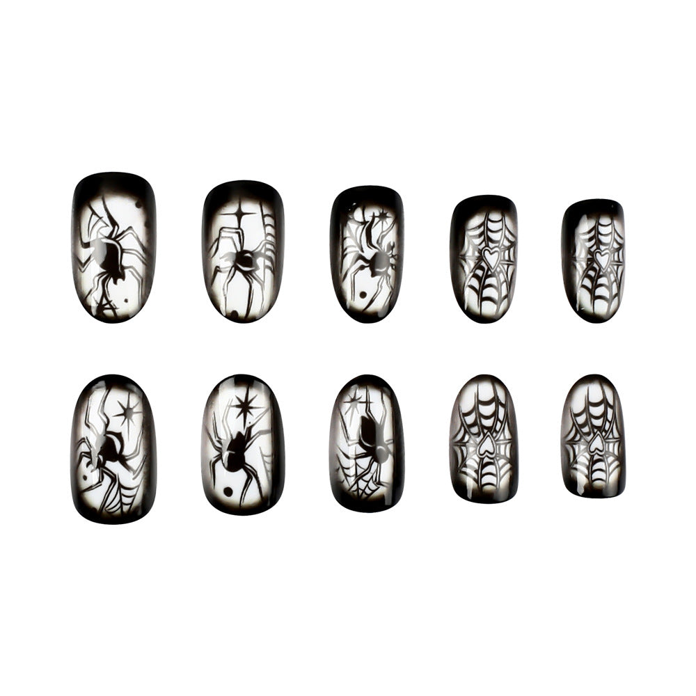 Creepy Spider-Themed Press-On Nail Art Set Karnz