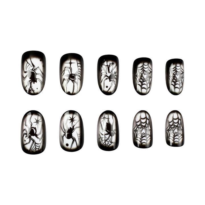 Creepy Spider-Themed Press-On Nail Art Set Karnz