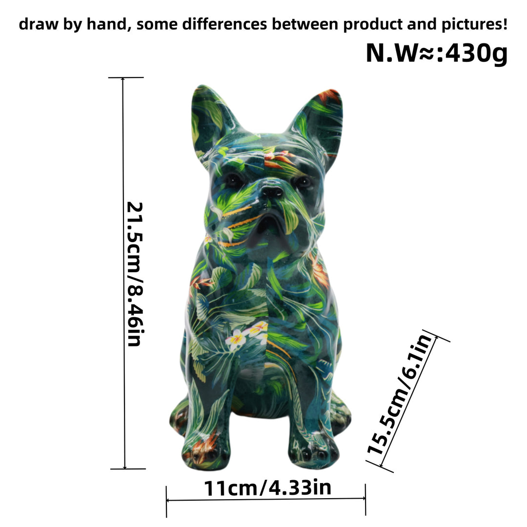 Künstlerisch gestaltete Bulldoggenfigur Karnz