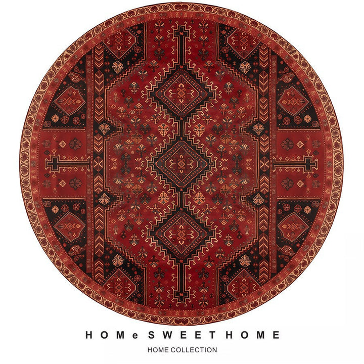 Vintage-inspirierter runder Teppich