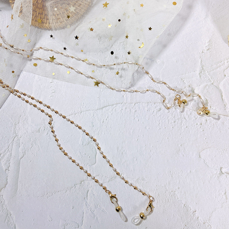 Elegante Brillenhalterkette mit Perlen Karnz