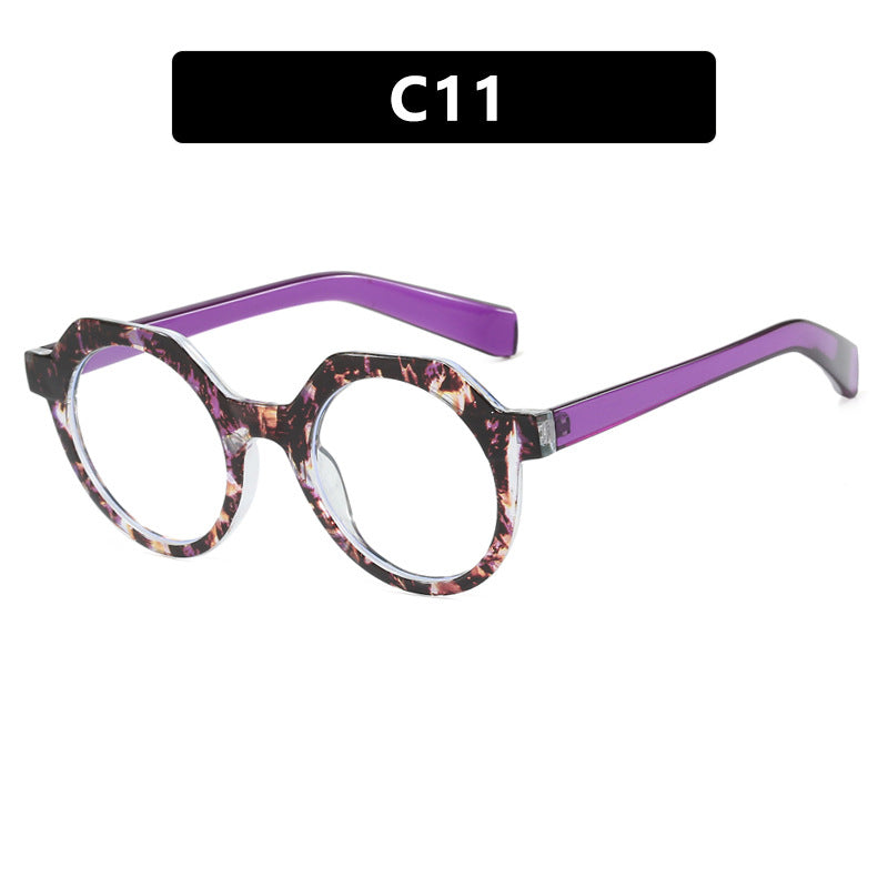 Damen extravagante runde Sonnenbrille mit farblich akzentuiertem Rahmen Karnz