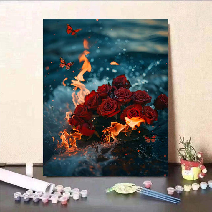 Floral Fantasy Malen nach Zahlen Wandkunst Karnz
