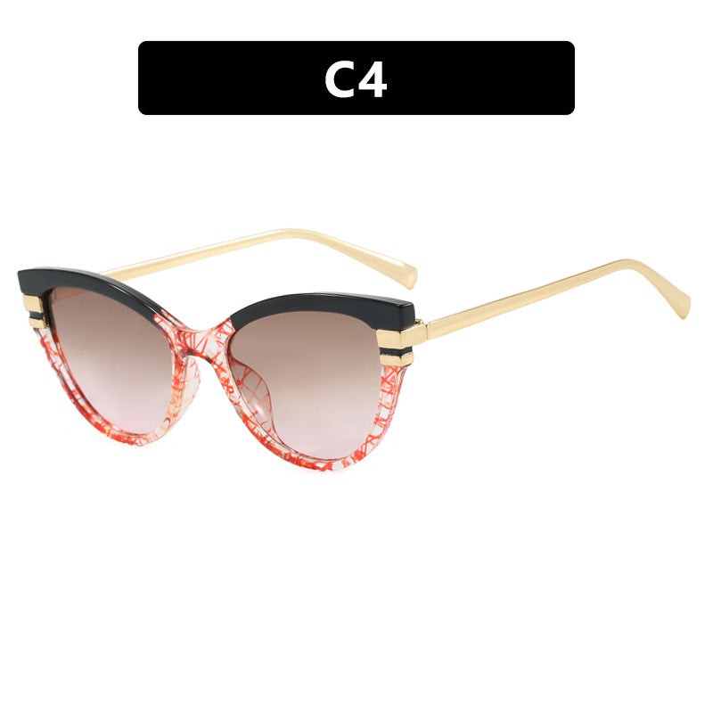 Damen Cat-Eye Sonnenbrille mit elegantem Kunststoffrahmen und goldenen Akzenten Karnz