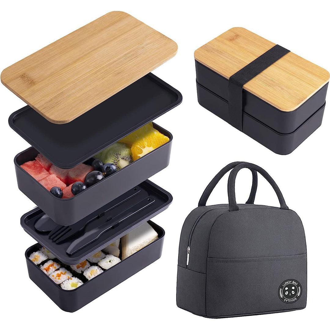 Umweltfreundliche doppellagige Bento-Lunchbox
