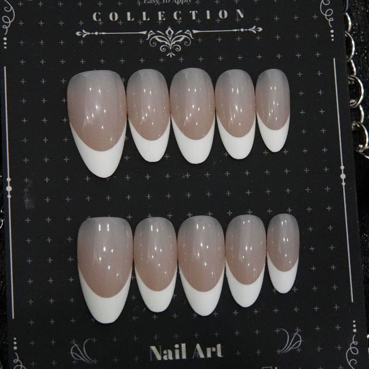 Elegante French Tip Press-On Nägel