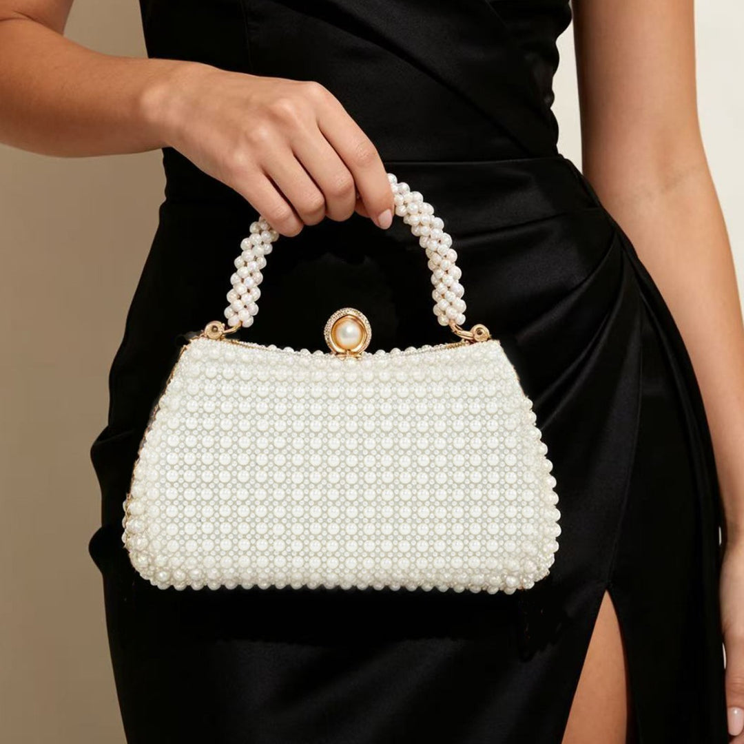 Perlenverzierte Abendhandtasche