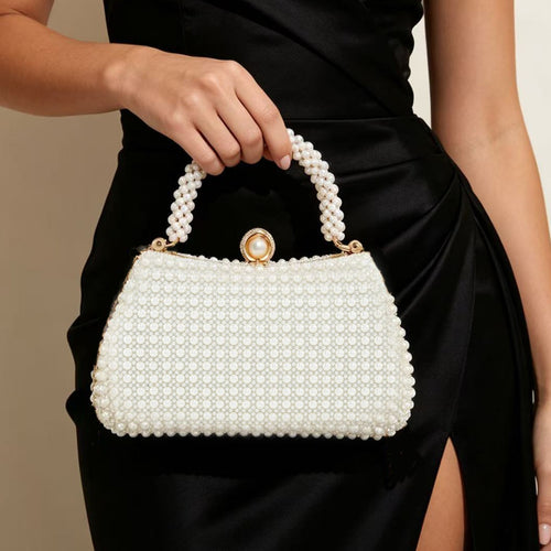 Perlenverzierte Abendhandtasche