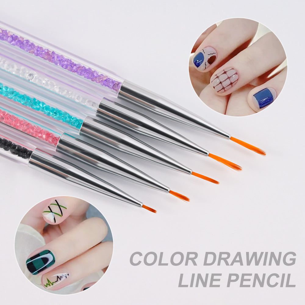 Crystal-handled Nail Art Detail Pinsel Set Karnz