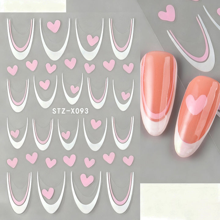 Herzförmige Nagelkunst Aufkleber