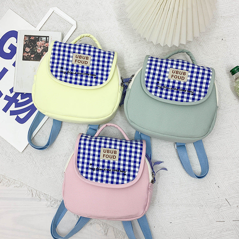 Süße Gingham-Muster isolierte Lunch Tasche Karnz