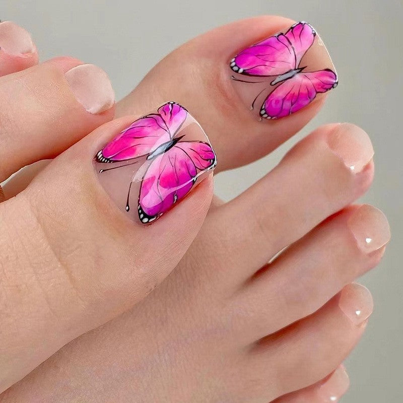 Kunstvolle Fußnagelgestaltung mit Göttlichem Schmetterlingsdesign Karnz